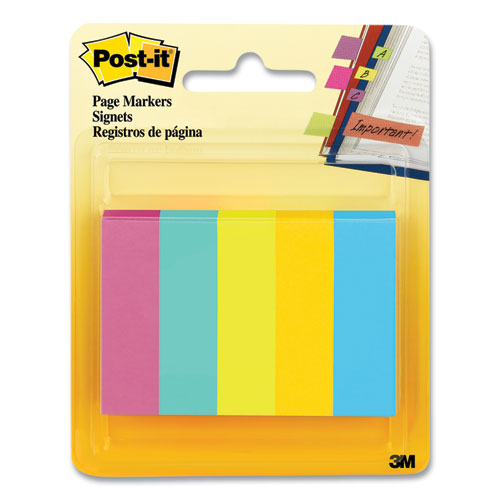 Page Flag Markers, Jaipur Collection, Assorted Colors, 100 Flags/Pad, 5 Pads/Pack-(MMM6705AF2)