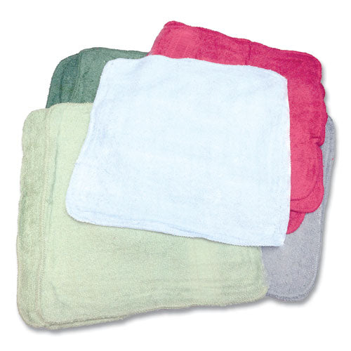 Qwick Wick Terry Towels, 12 x 12, Assorted Colors, 25 lb Bale (Approximately 280/Bale)-(MNHN030C1025)
