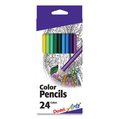 Color Pencils, 1.98 mm, H (#3), Assorted Lead/Barrel Colors, 24/Pack-(PENCB824PK)