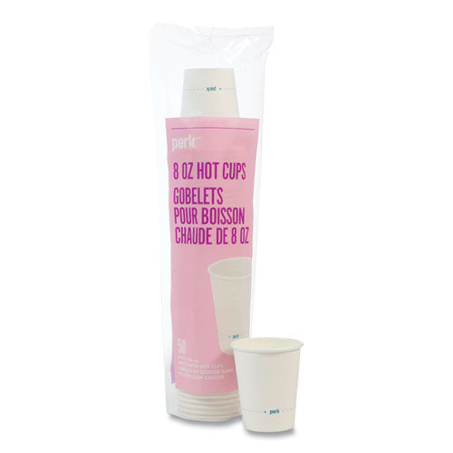 White Paper Hot Cups, 8 oz, 100/Pack-(PRK24431632)