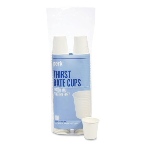 White Paper Hot Cups, 3 oz, 100/Pack-(PRK24431636)