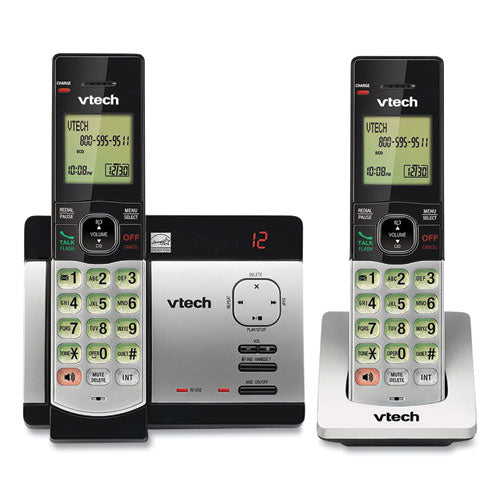 CS5129-2 Two-Handset Cordless Telephone System, DECT 6.0, Silver/Black-(VTECS51292)