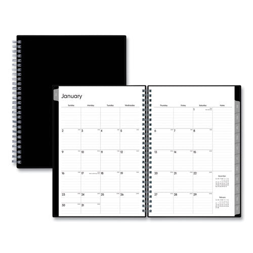 Enterprise Monthly Planner, Enterprise Formatting, 11.88 x 7.88, Black Cover, 12-Month (Jan to Dec): 2023-(BLS116055)