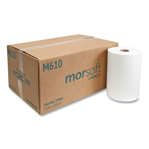 10 Inch TAD Roll Towels, 1-Ply, 10" x 500 ft, White, 6 Rolls/Carton-(MORM610)