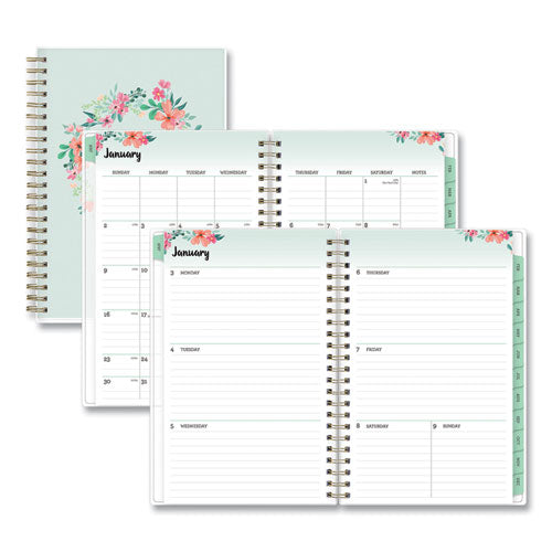 Laurel Weekly/Monthly Planner, Laurel Floral Artwork, 8 x 5, Green/Pink/Orange Cover, 12-Month (Jan to Dec): 2023-(BLS135895)