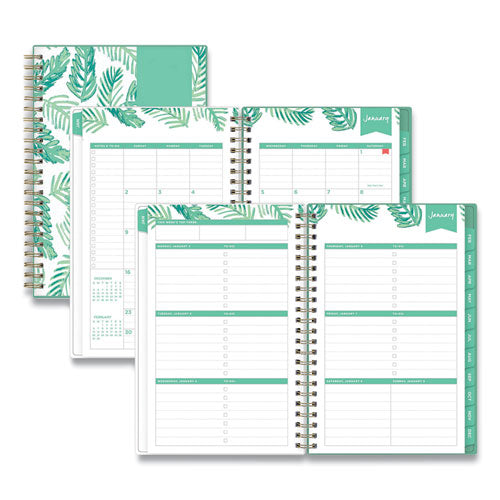 Day Designer Palms Weekly/Monthly Planner, Palms Artwork, 8 x 5, Green/White Cover, 12-Month (Jan to Dec): 2023-(BLS137362)