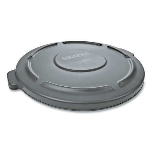 Round Flat Top Lid, for 32 gal Round BRUTE Containers, 22.25" Diameter, Gray-(RCP263100GY)