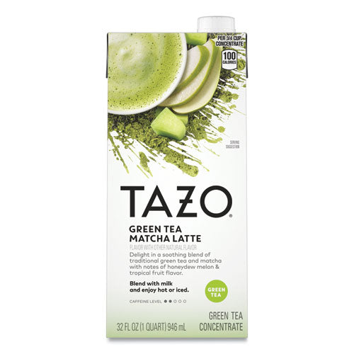 Tea Concentrate, Green Tea Matcha Latte, 32 oz Tetra Pak, 6/Carton-(TZOTJL00175)