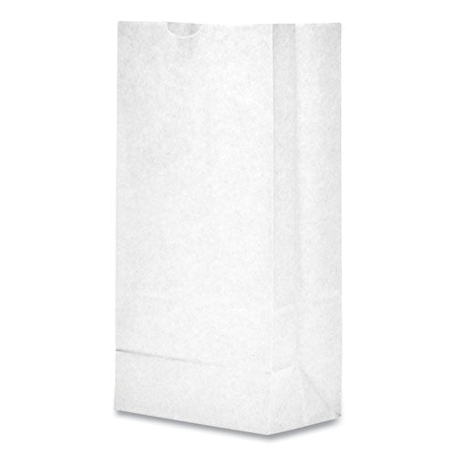 Grocery Paper Bags, 35 lb Capacity, #8, 6.13" x 4.17" x 12.44", White, 500 Bags-(BAGGW8500)