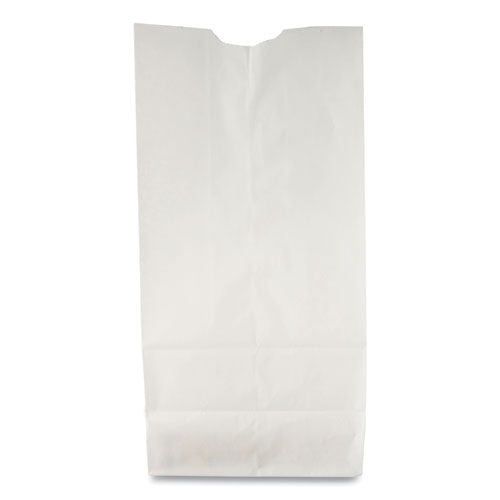 Grocery Paper Bags, 35 lb Capacity, #10, 6.31" x 4.19" x 13.38", White, 500 Bags-(BAGGW10500)