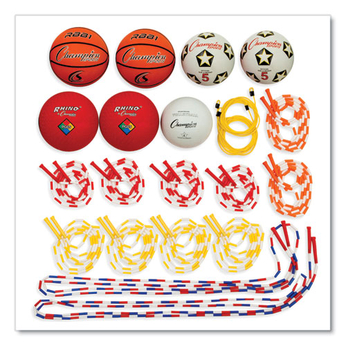 Physical Education Kit with 7 Balls, 14 Jump Ropes, Assorted Colors-(CSIUPGSET2)