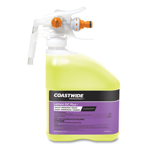 DC Plus Neutral Disinfectant-Cleaner Concentrate for EasyConnect Systems, Lemon Scent, 3.17 qt Bottle, 2/Carton-(CWZ24381054)