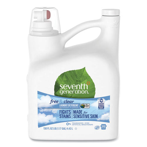 Natural 2X Concentrate Liquid Laundry Detergent, Free and Clear, 99 loads, 150oz-(SEV22803)