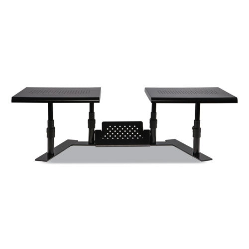 Metal Art ErgoTwin Dual Monitor Stand, 25.6 to 33.1 x 12.6 x 6.2 to 8.6, Black, Supports 20 lb/Shelf-(ASP31883)