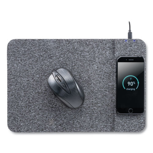 Powertrack Wireless Charging Mouse Pad, 13 x 8.75, Gray-(ASP32192)