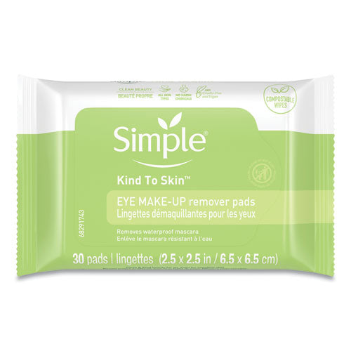 Eye And Skin Care, Eye Make-Up Remover Pads, 1-Ply, 2.5 x 2.5, White, 30/Pack-(UNI27222PK)