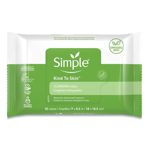 Eye And Skin Care, Facial Wipes, 1-Ply, 7 x 7.5, White, 25/Pack, 6 Packs/Carton-(UNI70005CT)
