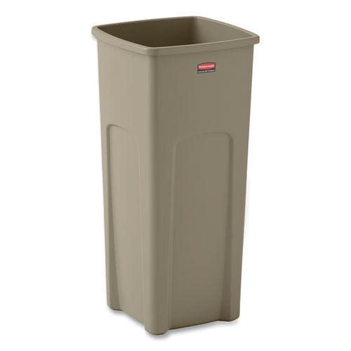 Untouchable Square Waste Receptacle, 23 gal, Plastic, Beige-(RCP356988BG)