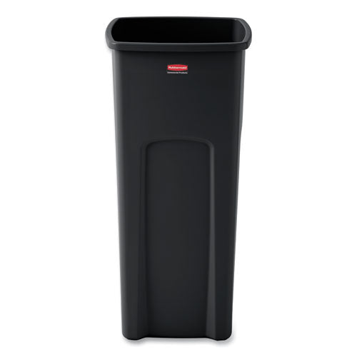 Untouchable Square Waste Receptacle, 23 gal, Plastic, Black-(RCP356988BK)