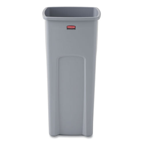 Untouchable Square Waste Receptacle, 23 gal, Plastic, Gray-(RCP356988GY)