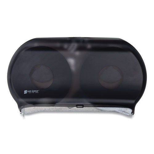 Twin 9" Jumbo Tissue Dispenser, Classic, 19 x 5.25 x 12, Transparent Black Pearl-(SJMR4000TBK)