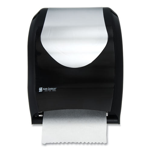 Tear-N-Dry Touchless Roll Towel Dispenser, 16.75 x 10 x 12.5, Black/Silver-(SJMT1370BKSS)