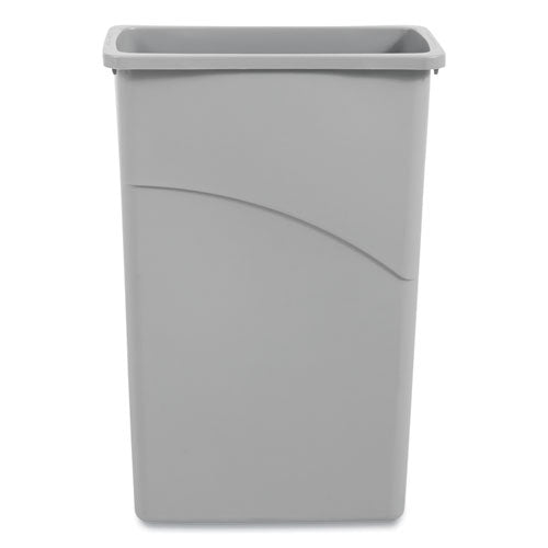 Slim Waste Container, 23 gal, Plastic, Gray-(BWK23GLSJGRA)