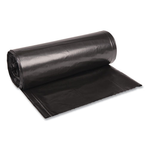 Recycled Low-Density Polyethylene Can Liners, 60 gal, 1.6 mil, 38" x 58", Black, 10 Bags/Roll, 10 Rolls/Carton-(BWK523)