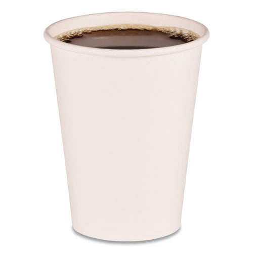 Paper Hot Cups, 12 oz, White, 50 Cups/Sleeve, 20 Sleeves/Carton-(BWKWHT12HCUP)