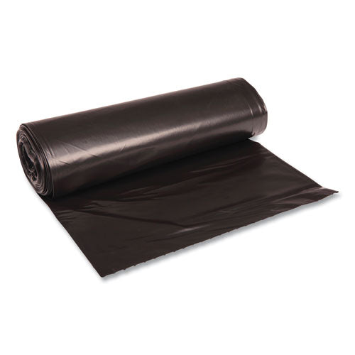 Recycled Low-Density Polyethylene Can Liners, 60 gal, 1.2 mil, 38" x 58", Black, 10 Bags/Roll, 10 Rolls/Carton-(BWK519)