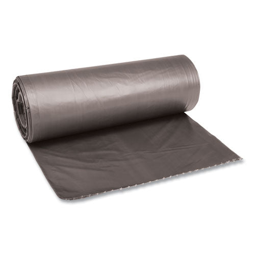 Low-Density Waste Can Liners, 45 gal, 0.95 mil, 40" x 46", Gray, 25 Bags/Roll, 4 Rolls/Carton-(BWK4046SH)