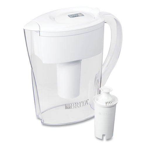 Space Saver Water Filter Pitcher, 48 oz, 6 Cups, White-(CLO35566)