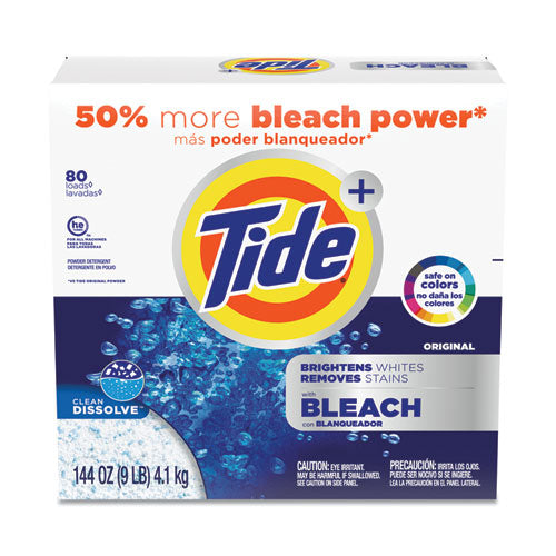 Laundry Detergent with Bleach, Tide Original Scent, Powder, 144 oz Box, 2/Carton-(PGC84998CT)