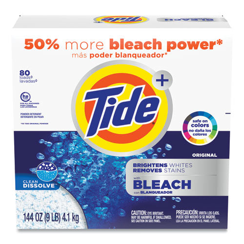 Laundry Detergent with Bleach, Tide Original Scent, Powder, 144 oz Box-(PGC84998)
