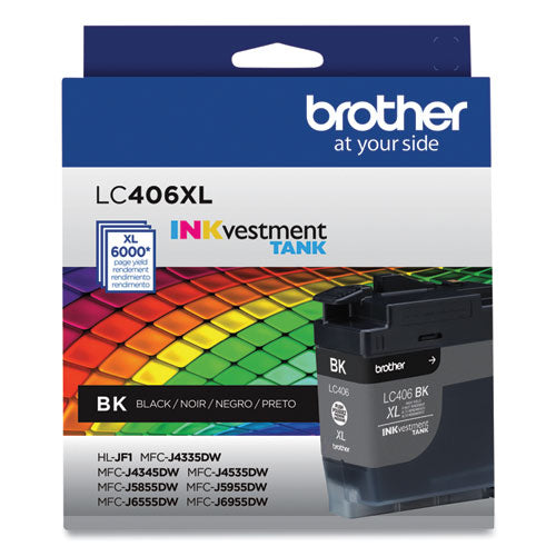 LC406XLBKS INKvestment High-Yield Ink, 6.000 Page-Yield, Black-(BRTLC406XLBKS)