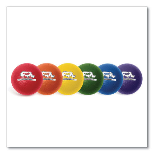 Rhino Skin Dodge Ball Set, 6" Diameter, Assorted Colors, 6/Set-(CSIRXD6SET)
