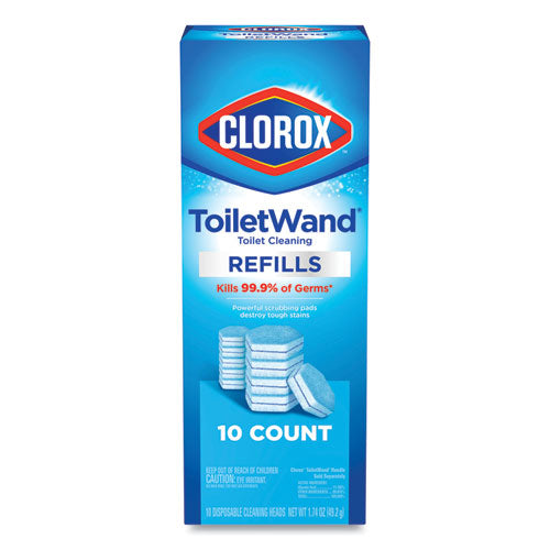 Disinfecting ToiletWand Refill Heads, Blue/White, 10/Pack, 6 Packs/Carton-(CLO31620)