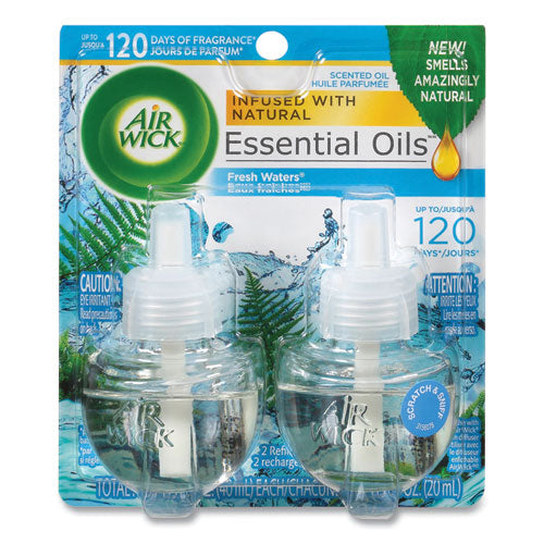 Scented Oil Refill, Fresh Waters, 0.67 oz, 2/Pack, 6 Pack/Carton-(RAC79717CT)