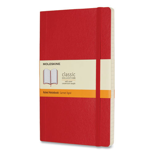 Classic Softcover Notebook, 1-Subject, Narrow Rule, Scarlet Red Cover, (192) 8.25 x 5 Sheets-(HBGQP616F2)
