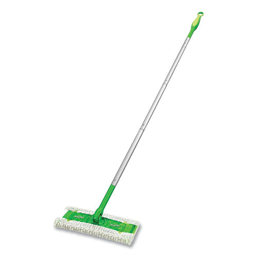 Sweeper Mop, 10 x 4.8 White Cloth Head, 46" Green/Silver Aluminum/Plastic Handle, 3/Carton-(PGC09060CT)