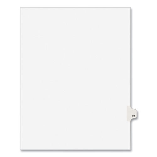 Preprinted Legal Exhibit Side Tab Index Dividers, Avery Style, 10-Tab, 20, 11 x 8.5, White, 25/Pack, (1020)-(AVE01020)