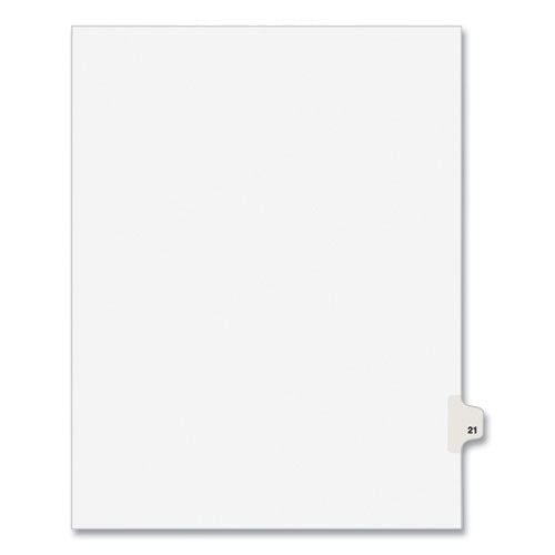 Preprinted Legal Exhibit Side Tab Index Dividers, Avery Style, 10-Tab, 21, 11 x 8.5, White, 25/Pack, (1021)-(AVE01021)