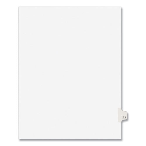 Preprinted Legal Exhibit Side Tab Index Dividers, Avery Style, 10-Tab, 22, 11 x 8.5, White, 25/Pack, (1022)-(AVE01022)