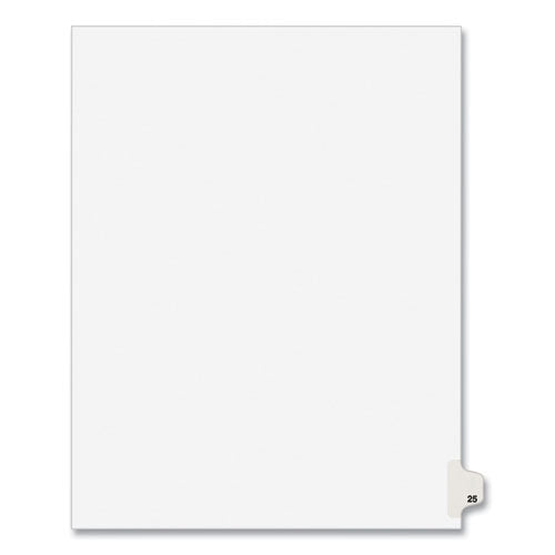 Preprinted Legal Exhibit Side Tab Index Dividers, Avery Style, 10-Tab, 25, 11 x 8.5, White, 25/Pack, (1025)-(AVE01025)