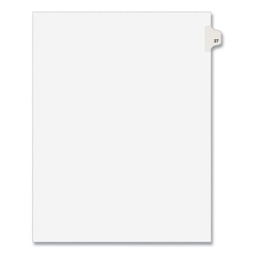 Preprinted Legal Exhibit Side Tab Index Dividers, Avery Style, 10-Tab, 27, 11 x 8.5, White, 25/Pack, (1027)-(AVE01027)