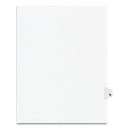 Preprinted Legal Exhibit Side Tab Index Dividers, Avery Style, 10-Tab, 70, 11 x 8.5, White, 25/Pack, (1070)-(AVE01070)