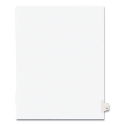 Preprinted Legal Exhibit Side Tab Index Dividers, Avery Style, 10-Tab, 74, 11 x 8.5, White, 25/Pack, (1074)-(AVE01074)