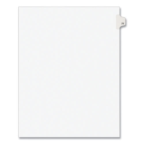 Preprinted Legal Exhibit Side Tab Index Dividers, Avery Style, 10-Tab, 77, 11 x 8.5, White, 25/Pack, (1077)-(AVE01077)