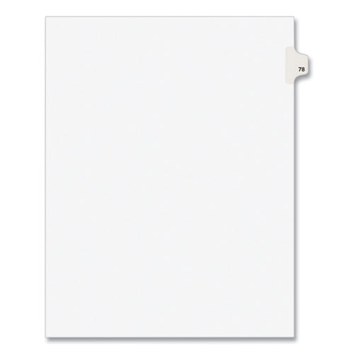 Preprinted Legal Exhibit Side Tab Index Dividers, Avery Style, 10-Tab, 78, 11 x 8.5, White, 25/Pack, (1078)-(AVE01078)