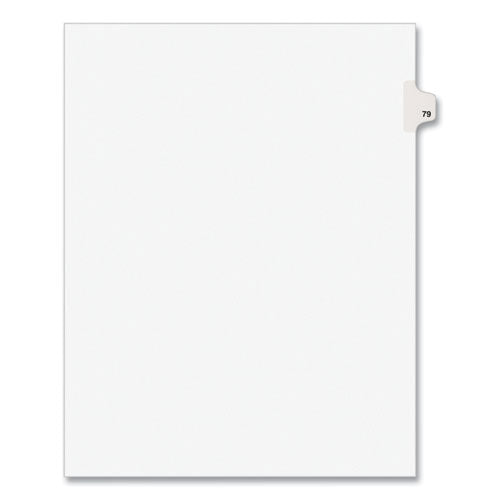 Preprinted Legal Exhibit Side Tab Index Dividers, Avery Style, 10-Tab, 79, 11 x 8.5, White, 25/Pack, (1079)-(AVE01079)